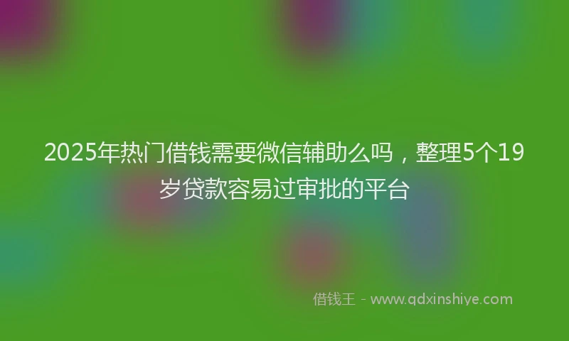 2025年热门借钱需要微信辅助么吗，整理5个19岁贷款容易过审批的平台