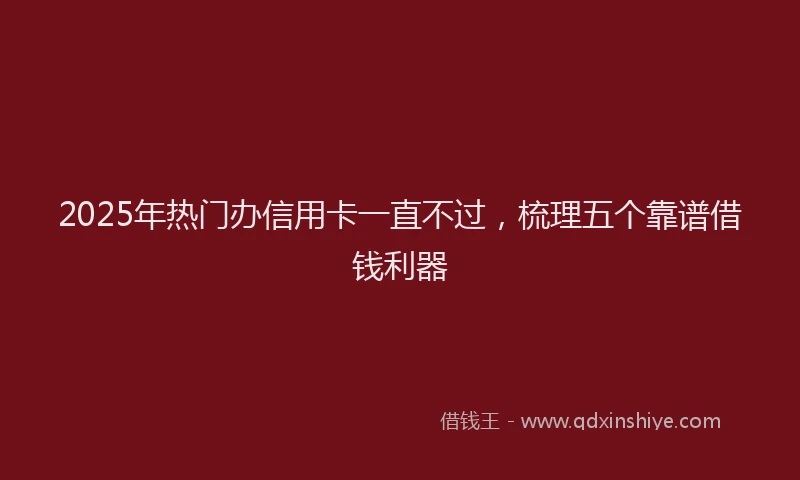 2025年热门办信用卡一直不过，梳理五个靠谱借钱利器