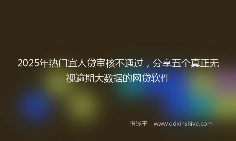2025年热门宜人贷审核不通过，分享五个真正无视逾期大数据的网贷软件