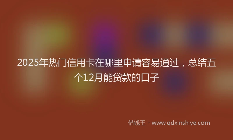 2025年热门信用卡在哪里申请容易通过，总结五个12月能贷款的口子