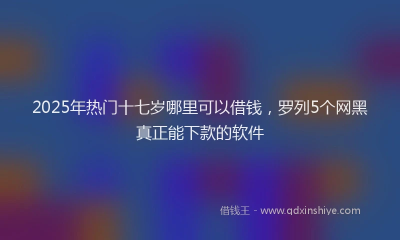 2025年热门十七岁哪里可以借钱，罗列5个网黑真正能下款的软件