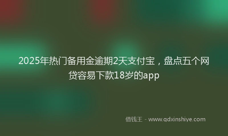 2025年热门备用金逾期2天支付宝，盘点五个网贷容易下款18岁的app