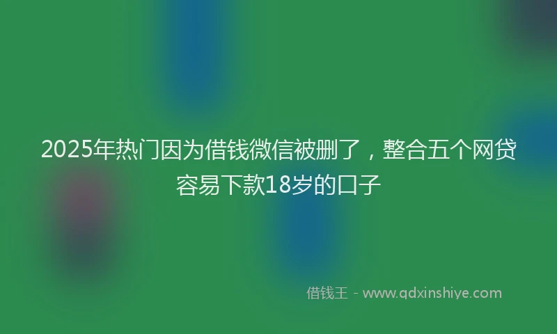 2025年热门因为借钱微信被删了，整合五个网贷容易下款18岁的口子