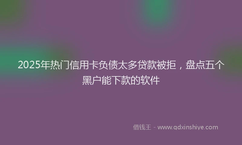 2025年热门信用卡负债太多贷款被拒，盘点五个黑户能下款的软件