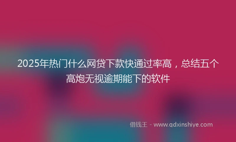 2025年热门什么网贷下款快通过率高，总结五个高炮无视逾期能下的软件