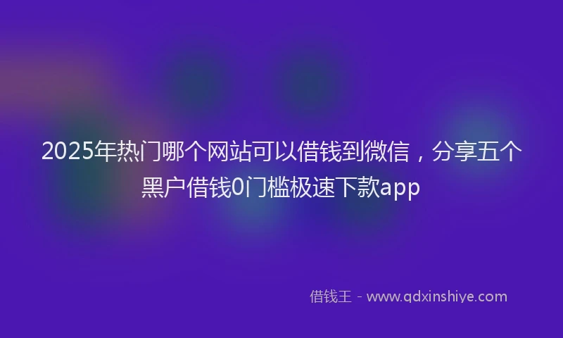 2025年热门哪个网站可以借钱到微信，分享五个黑户借钱0门槛极速下款app