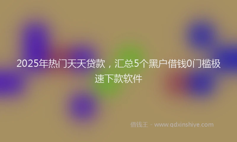 2025年热门天天贷款，汇总5个黑户借钱0门槛极速下款软件