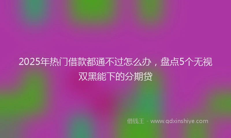 2025年热门借款都通不过怎么办，盘点5个无视双黑能下的分期贷