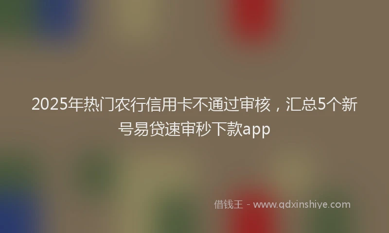 2025年热门农行信用卡不通过审核，汇总5个新号易贷速审秒下款app