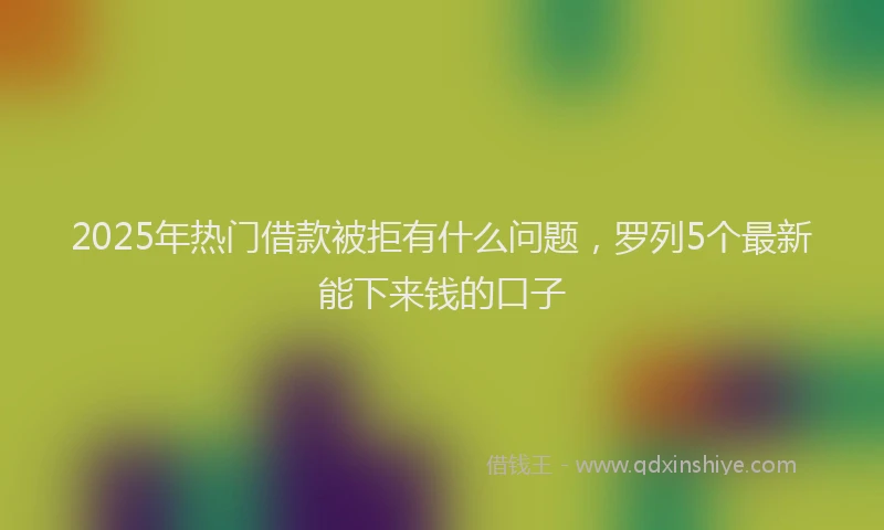 2025年热门借款被拒有什么问题，罗列5个最新能下来钱的口子