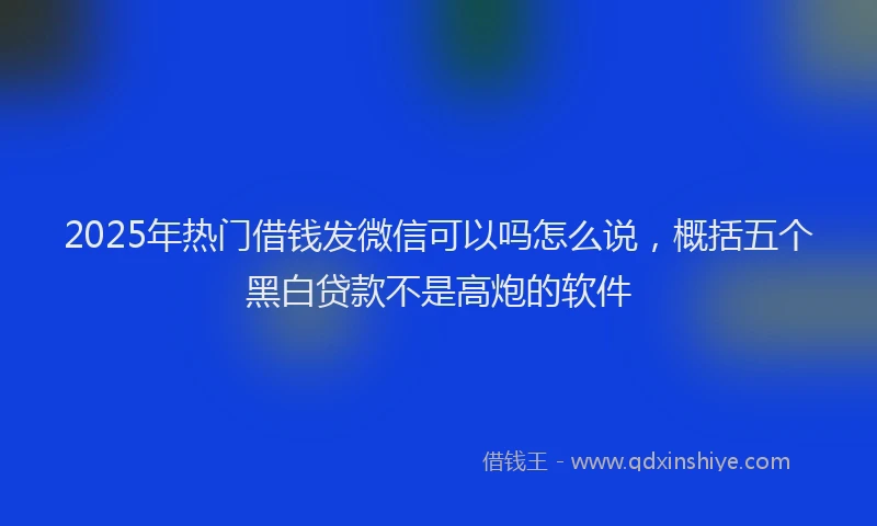 2025年热门借钱发微信可以吗怎么说，概括五个黑白贷款不是高炮的软件