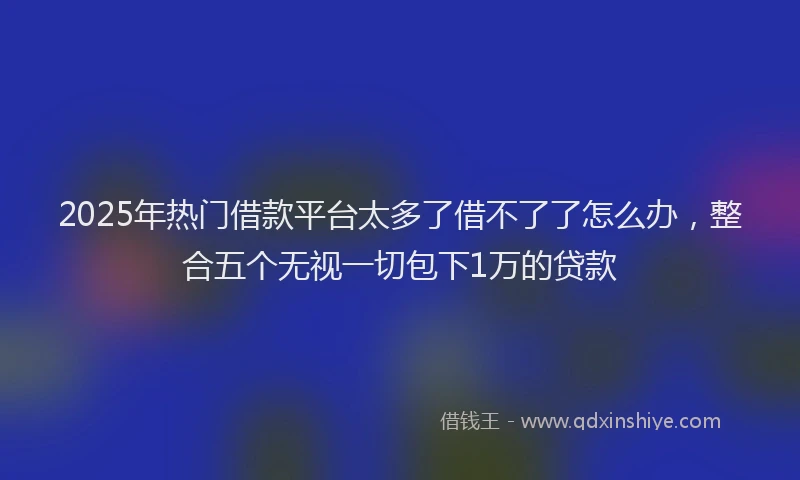 2025年热门借款平台太多了借不了了怎么办，整合五个无视一切包下1万的贷款