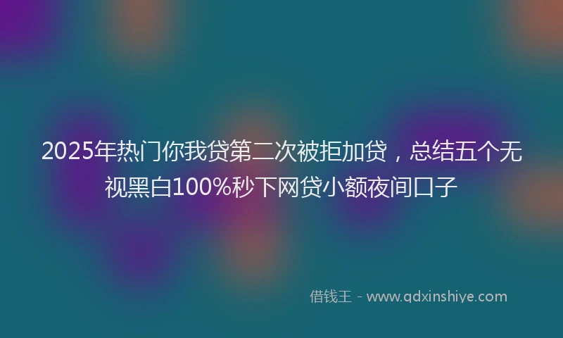 2025年热门你我贷第二次被拒加贷，总结五个无视黑白100%秒下网贷小额夜间口子