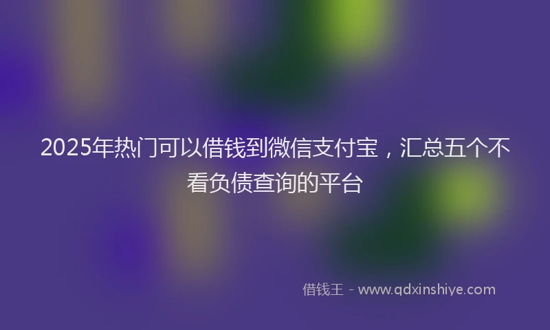 2025年热门可以借钱到微信支付宝，汇总五个不看负债查询的平台