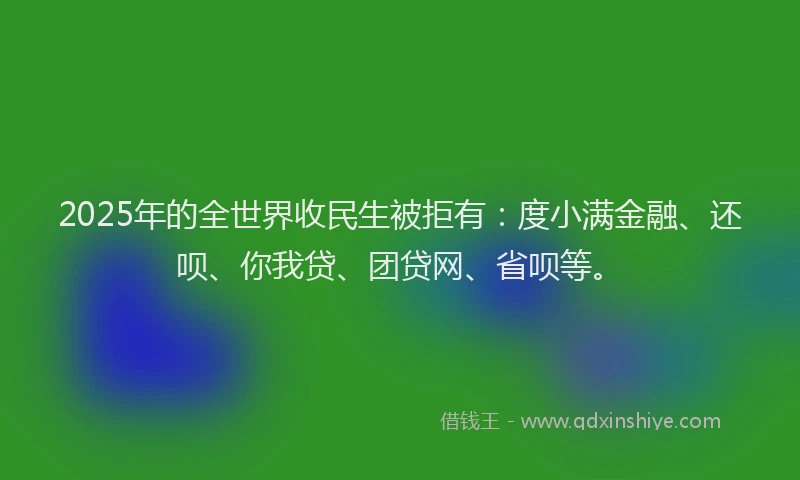 2025年的全世界收民生被拒有：度小满金融、还呗、你我贷、团贷网、省呗等。
