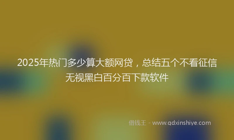 2025年热门多少算大额网贷，总结五个不看征信无视黑白百分百下款软件