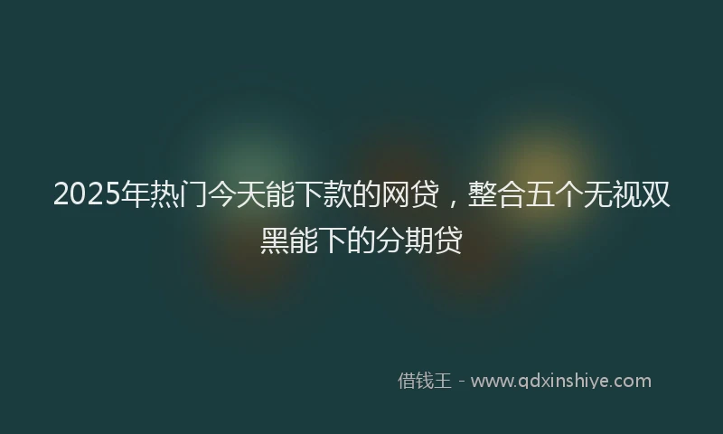 2025年热门今天能下款的网贷，整合五个无视双黑能下的分期贷