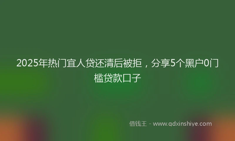 2025年热门宜人贷还清后被拒，分享5个黑户0门槛贷款口子