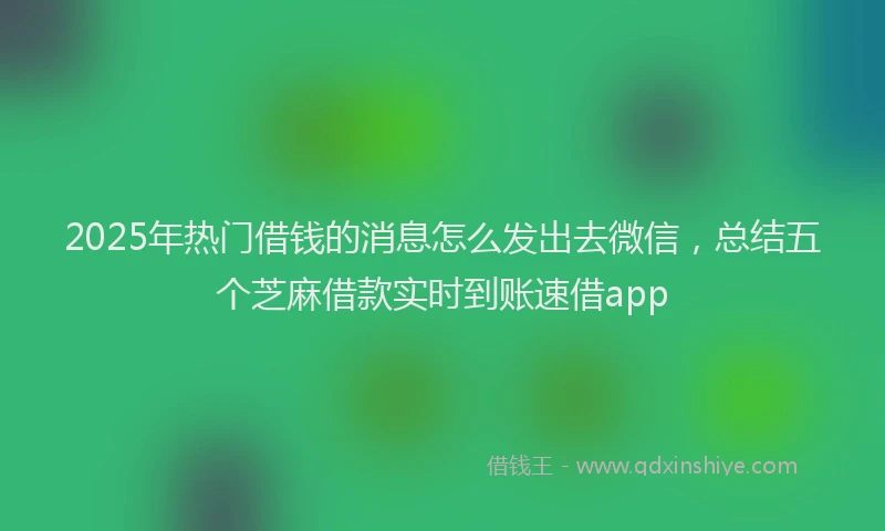 2025年热门借钱的消息怎么发出去微信,总结五个芝麻借款实时到账速借app