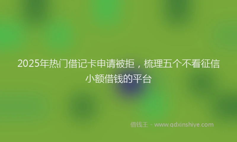 2025年热门借记卡申请被拒，梳理五个不看征信小额借钱的平台