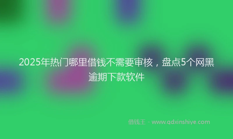 2025年热门哪里借钱不需要审核，盘点5个网黑逾期下款软件