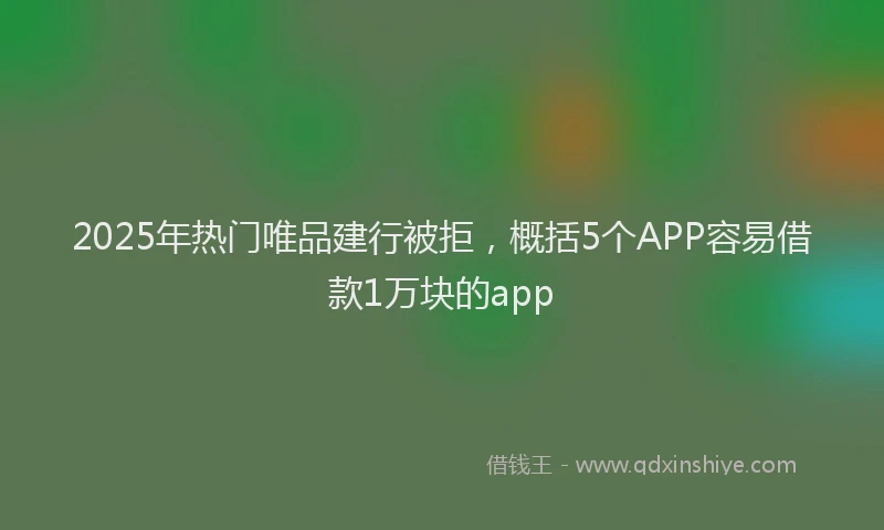 2025年热门唯品建行被拒，概括5个APP容易借款1万块的app