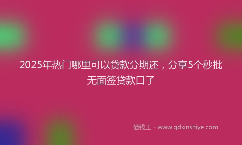 2025年热门哪里可以贷款分期还，分享5个秒批无面签贷款口子
