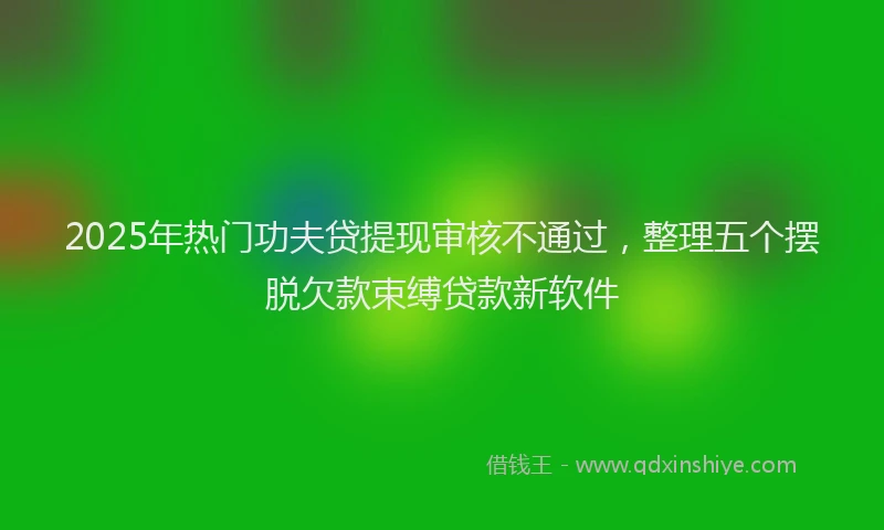 2025年热门功夫贷提现审核不通过，整理五个摆脱欠款束缚贷款新软件