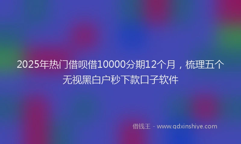 2025年热门借呗借10000分期12个月，梳理五个无视黑白户秒下款口子软件