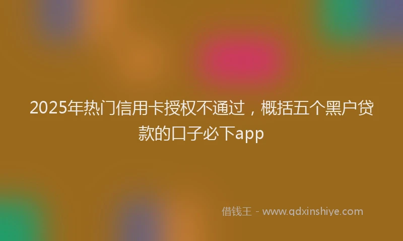 2025年热门信用卡授权不通过，概括五个黑户贷款的口子必下app