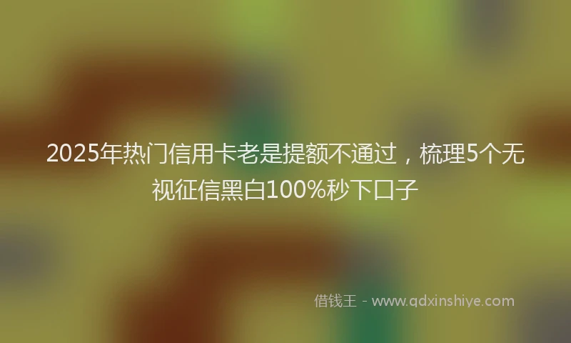 2025年热门信用卡老是提额不通过，梳理5个无视征信黑白100%秒下口子