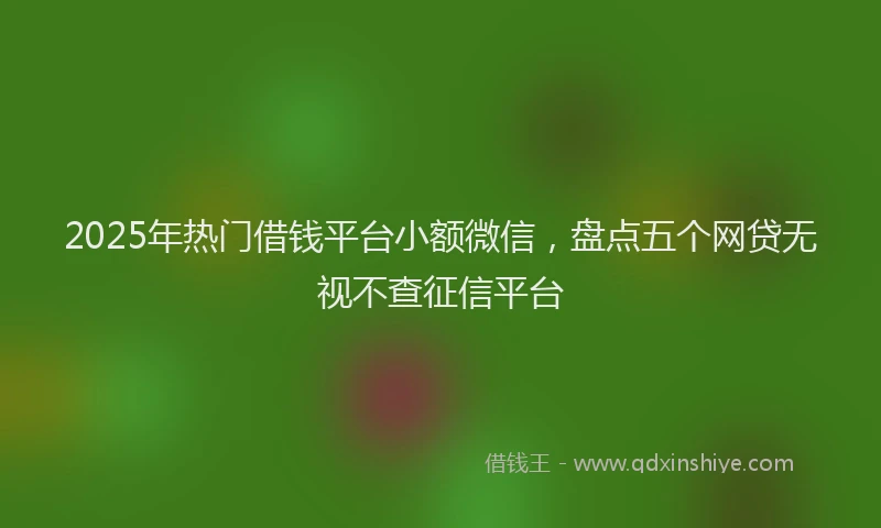 2025年热门借钱平台小额微信,盘点五个网贷无视不查征信平台
