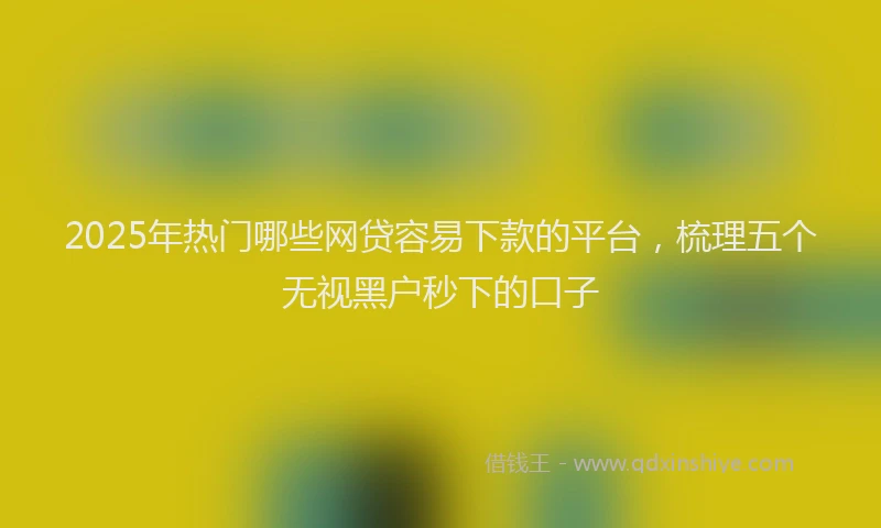 2025年热门哪些网贷容易下款的平台，梳理五个无视黑户秒下的口子