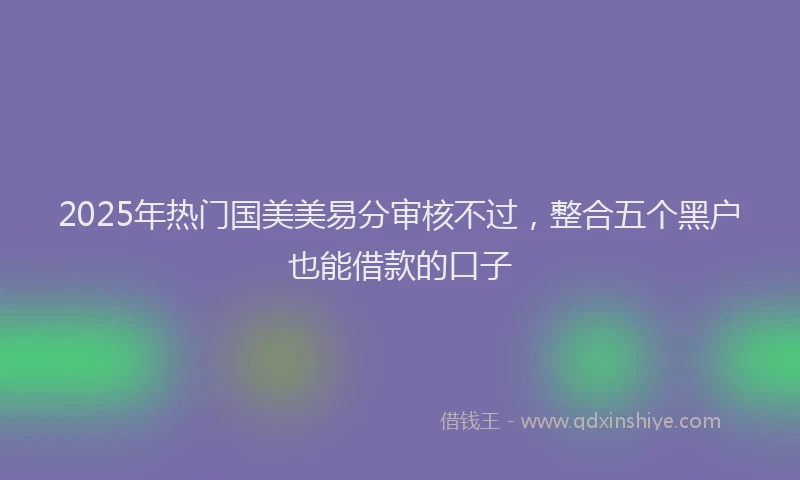 2025年热门国美美易分审核不过，整合五个黑户也能借款的口子