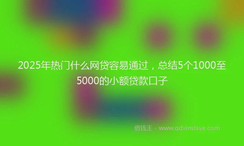 2025年热门什么网贷容易通过，总结5个1000至5000的小额贷款口子