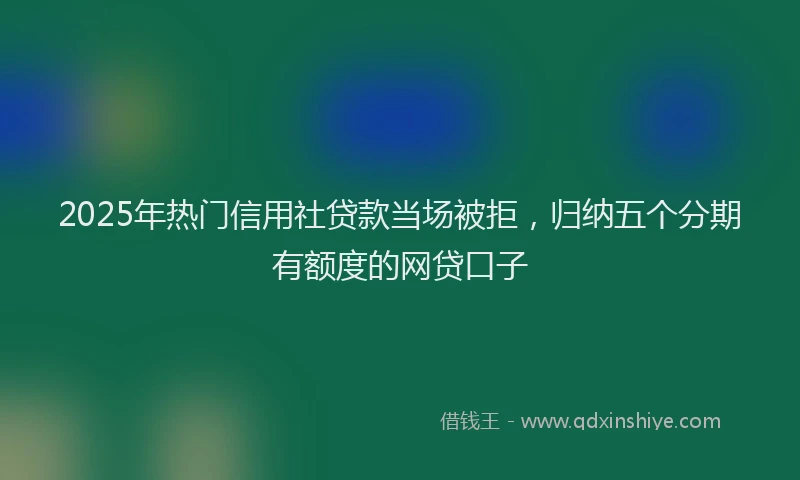2025年热门信用社贷款当场被拒，归纳五个分期有额度的网贷口子