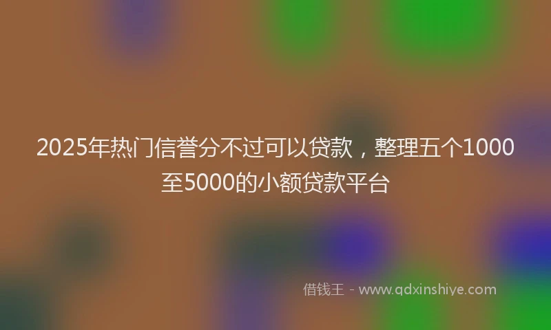 2025年热门信誉分不过可以贷款，整理五个1000至5000的小额贷款平台