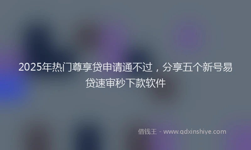 2025年热门尊享贷申请通不过，分享五个新号易贷速审秒下款软件