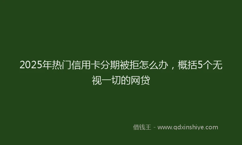 2025年热门信用卡分期被拒怎么办，概括5个无视一切的网贷