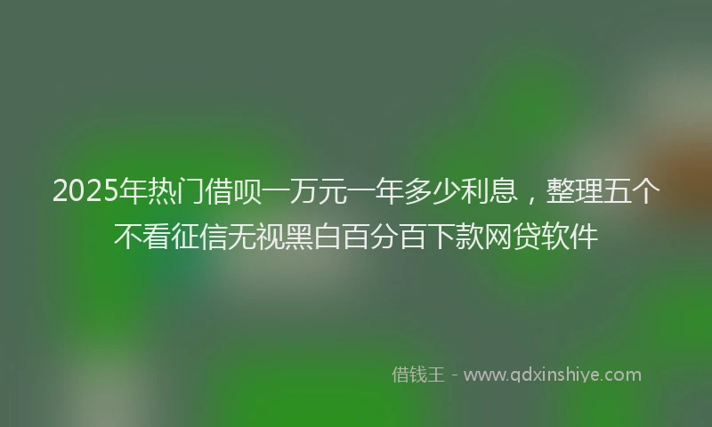 2025年热门借呗一万元一年多少利息，整理五个不看征信无视黑白百分百下款网贷软件