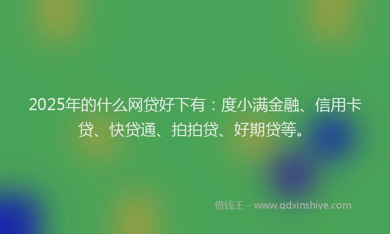 2025年的什么网贷好下有：度小满金融、信用卡贷、快贷通、拍拍贷、好期贷等。