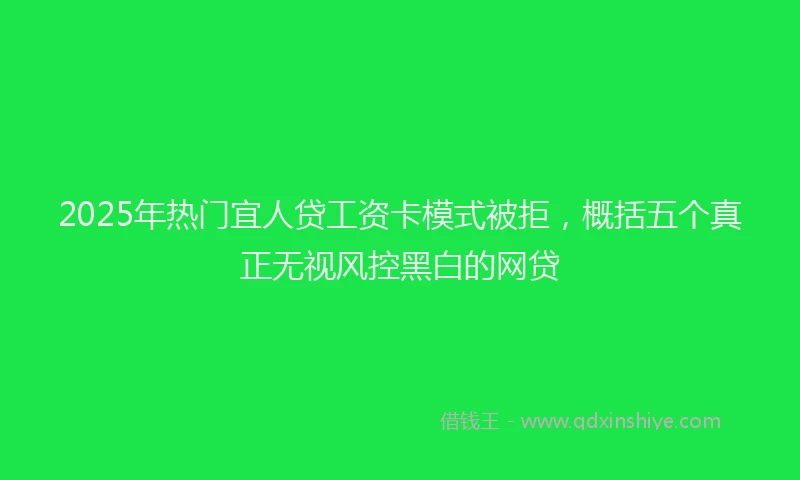 2025年热门宜人贷工资卡模式被拒，概括五个真正无视风控黑白的网贷