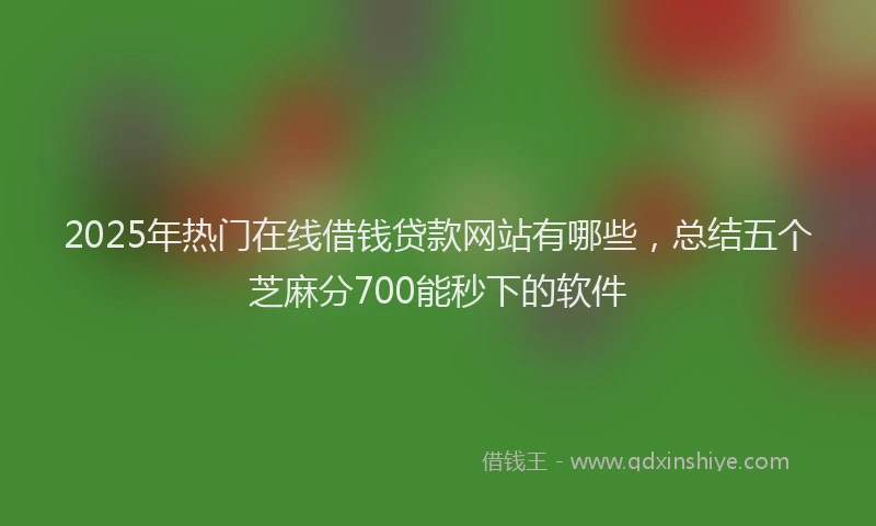 2025年热门在线借钱贷款网站有哪些，总结五个芝麻分700能秒下的软件