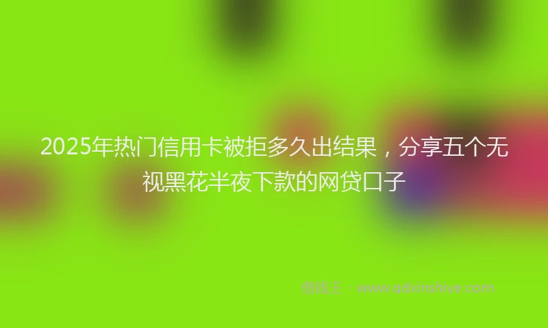 2025年热门信用卡被拒多久出结果，分享五个无视黑花半夜下款的网贷口子