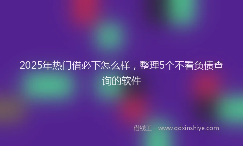 2025年热门借必下怎么样，整理5个不看负债查询的软件