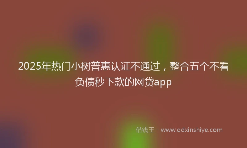 2025年热门小树普惠认证不通过，整合五个不看负债秒下款的网贷app