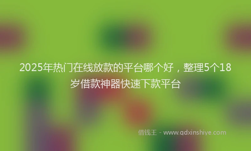 2025年热门在线放款的平台哪个好，整理5个18岁借款神器快速下款平台