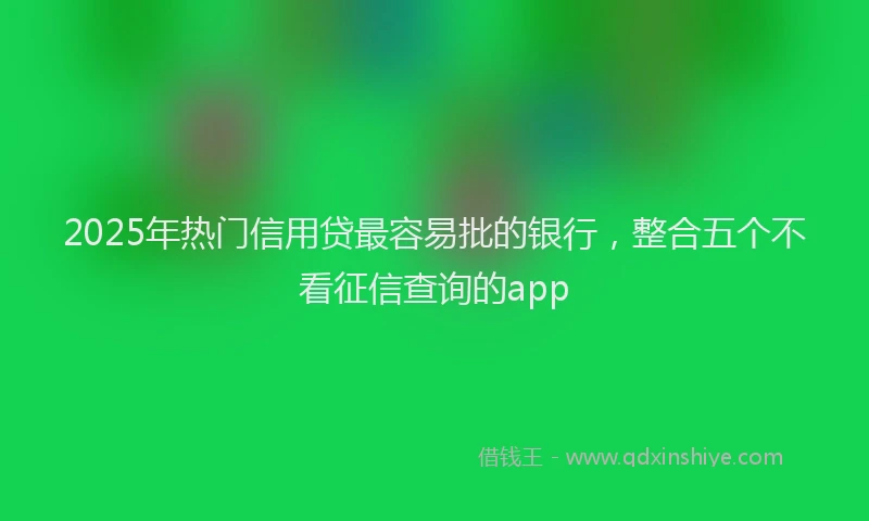 2025年热门信用贷最容易批的银行，整合五个不看征信查询的app
