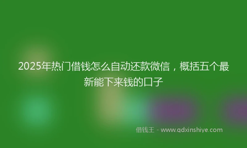 2025年热门借钱怎么自动还款微信，概括五个最新能下来钱的口子