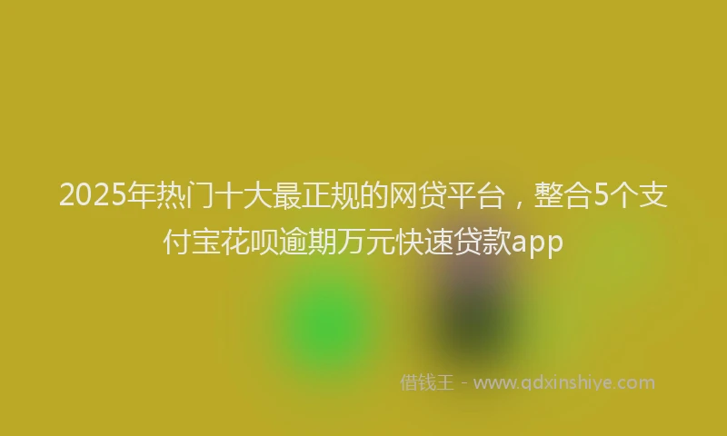 2025年热门十大最正规的网贷平台，整合5个支付宝花呗逾期万元快速贷款app